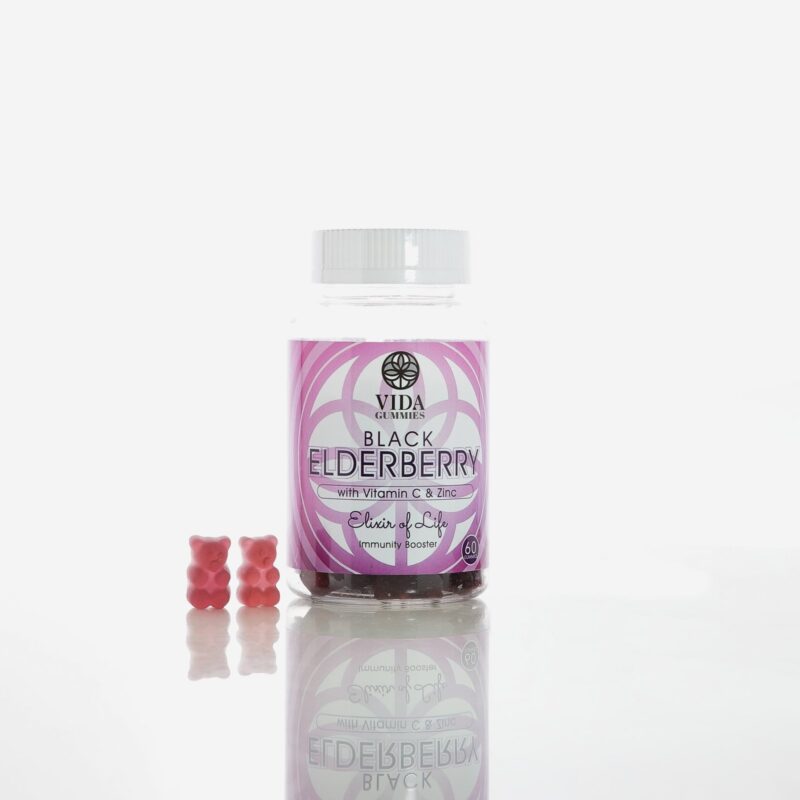 Black Elderberry with Vitamin C & Zinc Gummy  -"Elixir of Life"   (60 Gummies)