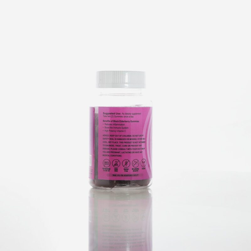 Black Elderberry with Vitamin C & Zinc Gummy  -"Elixir of Life"   (60 Gummies) - Image 3